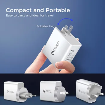 FDGAO USB-Oplader til Hurtig Opladning 3.0 36W PD Hurtig Opladning Adapter QC3.0 Mobiltelefon Væg Opladere til iPhone, Samsung Xiaomi Redmi