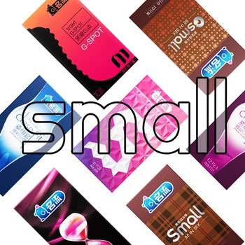 Personage Lille Størrelse 45 mm/49 mm Diameter Kondom Naturlig Latex Glat Granulat Smurt, Prævention, Kondomer for Mænd LF-071