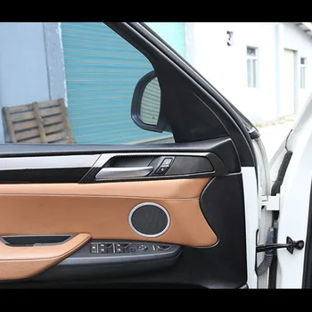 Carbon Fiber Farve Bil Indvendige dørhåndtag Ramme Dekoration Dække 4stk For BMW X3 F25 2011-2017 Dørhåndtag Trim Indvendigt Tilbehør