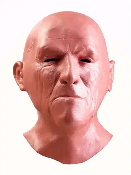 Old Man Maske - Realistisk Halloween Latex Menneskelige Rynke Ansigtsmaske Nyhed Kostume Part Latex Hovedet Fuld Mask Zombie Cosplay Rekvisitter
