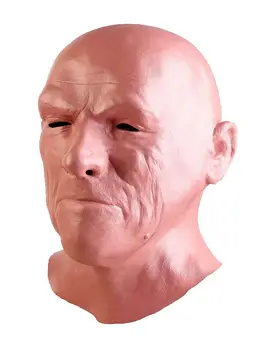 Old Man Maske - Realistisk Halloween Latex Menneskelige Rynke Ansigtsmaske Nyhed Kostume Part Latex Hovedet Fuld Mask Zombie Cosplay Rekvisitter