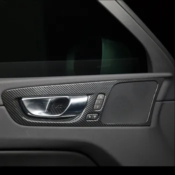 4stk kulfiber Stil Indre Håndtere Trim Panel Frame For Volvo XC60 2018 ABS Bil Dørhåndtag Dekorative Sticker Cover