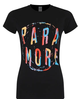 Kvinder Tee Paramore Maleri Spiral Kvinder Sort Tshirt Shirt Mænd Runde Krave Bomuld T-Shirts