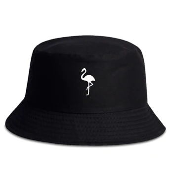 Mode bomuld wild Fisherman ' s hat FLAMINGO Broderet bucket hat hip-hop hatte udendørs solhatte sports-Fritids-panama hatte