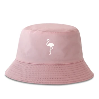 Mode bomuld wild Fisherman ' s hat FLAMINGO Broderet bucket hat hip-hop hatte udendørs solhatte sports-Fritids-panama hatte