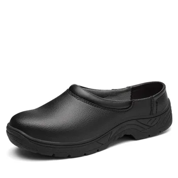 Stor størrelse herre casual stål tå hætter sikkerhedssko sommeren åndbar halvdelen sko blødt læder værktøjsholder-sikkerheds-støvler shoes