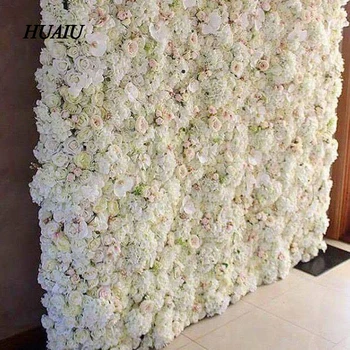 Kunstig blomst væg 60*40cm steg hortensia-blomsten baggrund bryllup blomster home party Bryllup tilbehør til udsmykning