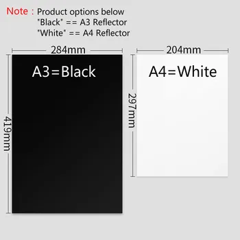A3 A4 Fotografering Kamera Tilbehør Sammenklappelig Pap Hvid Sort Sølv Reflektor Absorbere Lys Tyk Reflekterende Papir