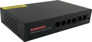 6Port 48V 4 PoE Injector Power Over Ethernet Switch 78W IEEE802.3af/på 1,2+/3,6- med Power Adapter For IP-Kamera CCTV