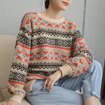 Adohon 2020 kvinde vinter Cashmere trøjer og efteråret strikkede Pullovers Høj Kvalitet Varm Kvindelige fortykkelse O-hals