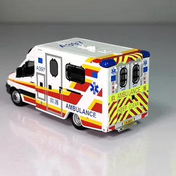 1:76 Hong Kong FSD brandvæsen Ambulance diecast ing Legering Model Simulering Retro Køretøj Metal Art Trafik Samling Legetøj