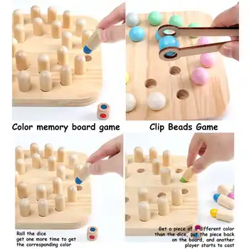Træ-Hukommelse Match Stick Spil Skak Børn Sjove Blok Brætspil Pædagogiske Farve Kognitive Evne Familie Toy Juegos De Mesa