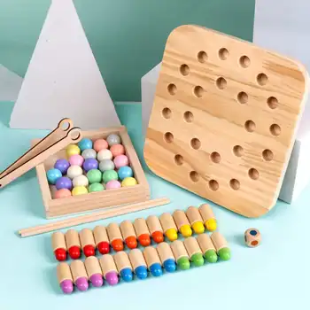 Træ-Hukommelse Match Stick Spil Skak Børn Sjove Blok Brætspil Pædagogiske Farve Kognitive Evne Familie Toy Juegos De Mesa