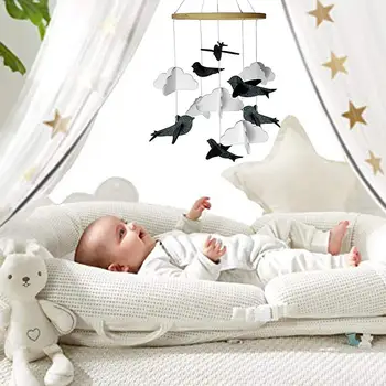 Barneseng Mobile Fugle, Skyer Følte Baby Loftet Hængende Børnehave Indretning Baby Legetøj