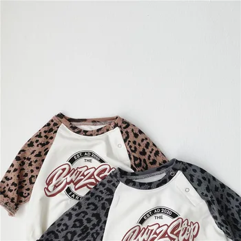 Efteråret Baby Body Leopard Print, Lange Ærmer i Ét stykke Toddler Dreng Buksedragt Tøj Baby Pige Tøj 0-24M