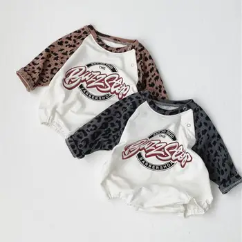 Efteråret Baby Body Leopard Print, Lange Ærmer i Ét stykke Toddler Dreng Buksedragt Tøj Baby Pige Tøj 0-24M