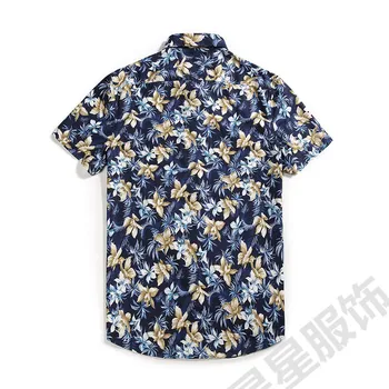 Stor størrelse 8XL 6XL 4XL Mænd Shirt Sommer Stil Blomster Print Beach Hawaii Skjorte til Mænd Casual Korte Ærmer Hawaii Skjorte Chemise Homme