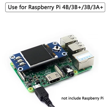 Raspberry Pi 4B/3B+/3B/Nul 1.44 tommers LCD-Hat 3.3 V 128x128 SPI Interface Skærm LED bagbelyst Display med Joysticket