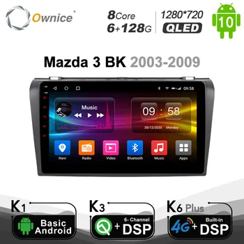 6G+128G Ownice Octa 8 CORE DSP Android10.0 Bil DVD-GPS-Afspiller Til Mazda 3 BK 2003 - 2009 Navigation 4G LTE Optisk 1280*720