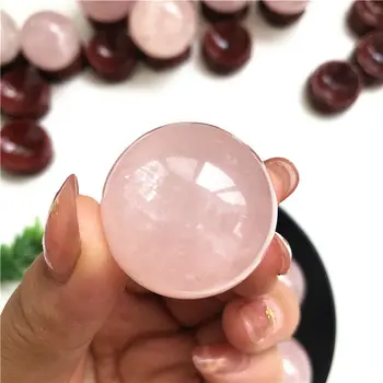 1 Stykke 29-32mm Naturlige Pink Rose Quartz Krystal Healing Bolden Sfære Hjem Dekoration Naturlige Rosa Kvarts Sten ping