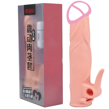 Man Nuo Vibrator Kondomer til Mænd Genanvendelige Kondom Penis Ærme Pik Extender Cock Udvidelsen Voksen Sex Legetøj Mand Intime Varer