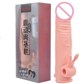 Man Nuo Vibrator Kondomer til Mænd Genanvendelige Kondom Penis Ærme Pik Extender Cock Udvidelsen Voksen Sex Legetøj Mand Intime Varer