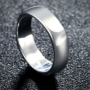 Koreanere Smykker Enkle Glatte Ringe Til Kvinder Bryllup 925 Sterling Sølv Mænd Firkantet Ring Gave