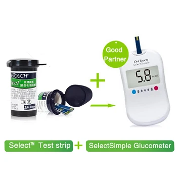 OneTouch Vælg Glucose Teststrimler og Lancetter Nåle Kun for at vælge simple blodsukkerapparat Glucometer for Diabetes