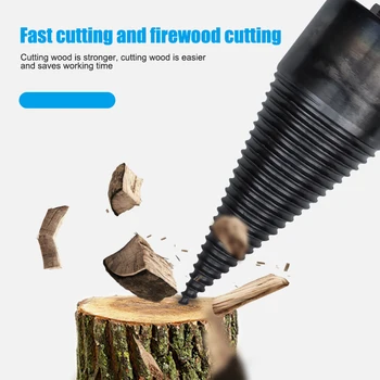 Træ Splitter Kegle Bor Effektiv Boret Sikker Træ Breaker Værktøj til at Brænde Inde Hurtig Træ Opdele 32/38/42/45mm I-Ho