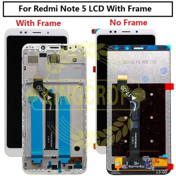 Testet 6.0 tommer NYT For Xiaomi Redmi Note 5 LCD DIsplay + Touch Screen + ramme Digitizer Assembly Sort/Hvid For Redmi Note 5