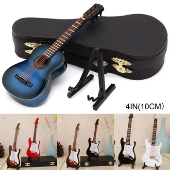 Pynt Miniature Kopi Guitarer Mini Klassisk Guitar/El-Guitar Model Ferie Ornament SAL99