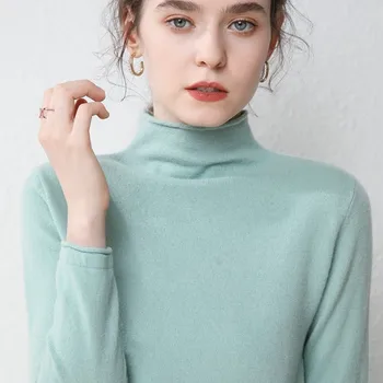 Kvinde Sweater Kvinder Falder 2020 Tøj Vinter Oversizedpink Efteråret Strikket Langærmet Beskåret Cashmere Pullover Turtleneck