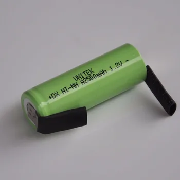 1-4STK 1,2 V ni-mh genopladeligt batteri 2500mah 17500 EN STØRRELSE nimh celler med svejsning faner for Braun Oral-B elektrisk tandbørste