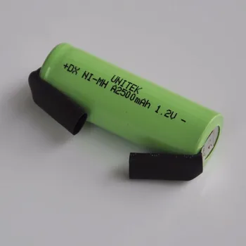 1-4STK 1,2 V ni-mh genopladeligt batteri 2500mah 17500 EN STØRRELSE nimh celler med svejsning faner for Braun Oral-B elektrisk tandbørste