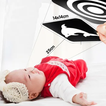 Montessori Pædagogisk Legetøj Baby-Flash-Kort Med Høj Kontrast Visuelle Stimulus 0-36 Måneder, Dyr, Frugt-Form Kort Sort Hvid