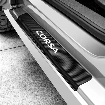 4STK Bil Klistermærker dørtærskel Protektor for Opel Astra OPC Insignier Corsa Mokka Vectra Carbon Fiber Dør Karmen Dekorere Decal