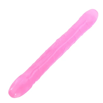 Dobbelt Glans Dildo PVC Blød Jelly Realistisk Dildo med G-spot Orgasme, Sex-Legetøj For Voksne Kvinde Lesbisk Erotisk Håndsex Massageapparat