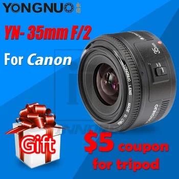 YONGNUO 35mm Objektiv YN35mm F2 Linse 1:2 AF/MF Vidvinkel Fast Fokus / Stor Blænde Auto Zoom Linse Til Canon EF Mount EOS-Kamera