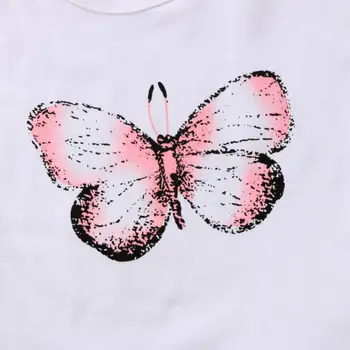 Kids Baby Piger kortærmet T-shirt + Blomstrede Nederdele Sæt 2stk Butterfly lille Barn Tøj Tøj