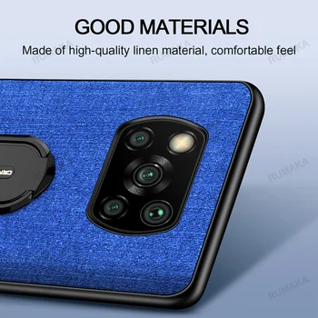 For Poco M3 Tilfælde Klud Magnetiske Bil Holder Læder bagcover til Xiaomi Pocophone Poco M3 X3 NFC X2 Tilfælde Stødsikkert bagcoveret