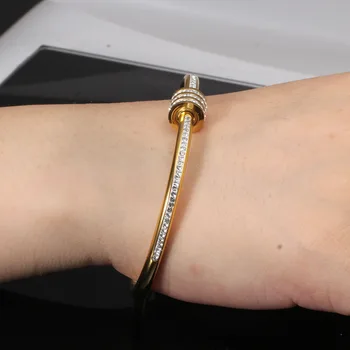 Luksus Crystal Beaded Armbånd Armbånd Til Kvinder, Mode Smykker Rustfrit Stål Charm Tilbehør Armbånd Med Fabrik