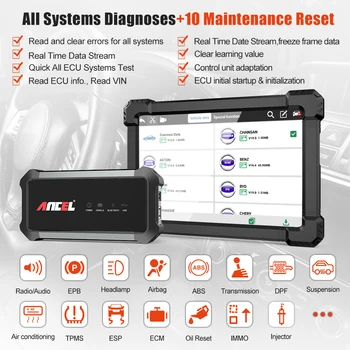 Ancel X7 Bluetooth-Scanner hele Systemet OBD2 Automotive Scanner Olie ABS Reset Bil Diagnostisk Værktøj Airbag Scan Værktøjer Gratis Opdatering