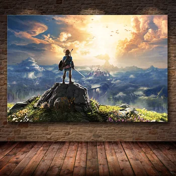 Spillet Plakat Dekoration Maling af The Legend of Zelda: Indånding af Naturen på HD Lærred lærred maleri kunst plakat