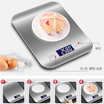 Digital køkkenvægt Mini Pocket Rustfrit Stål Præcision Smykker Elektroniske Balance, Vægt Gram Guld(5kgx1g)