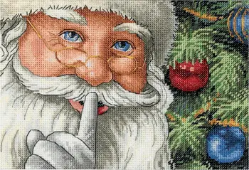MM Dejlige Tælles Cross Stitch Kit Santa ' s Secret Jul Far Santa Gave Gaver dim 08799