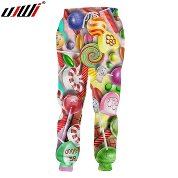 UJWI Mand Casual Farverige Slik Sweatpants Tøj Bedst Sælgende Mænds Bukser 3D Printet Kreativ Farvet Lollipop