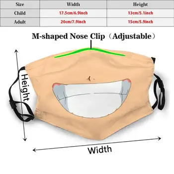 Mask / Masque Ruffy Smil - Et Stykke Sjove Print Genanvendelige Pm2.5 Filter Ansigtsmaske Ruffy Et Stykke Anime, Manga Zoro Chopper Nami