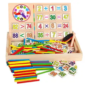 Træ-Matematik Legetøj Matematik Undervisning Max Ur Matematik Toy Montessori Max Kids Early Learning Math Pædagogisk Legetøj Gaver
