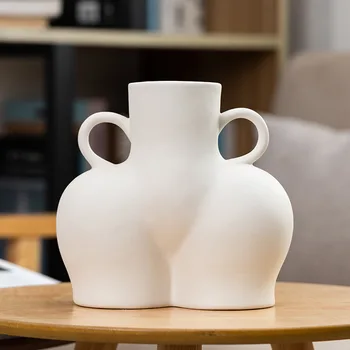 Den Menneskelige Krop Butt Keramik Vase Nordiske Ins Vind Boligindretning Håndværk Ornamenter Simulering Body Art Tørrede Blomster Vase Engros