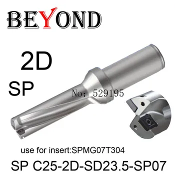 UD over Bore 2D-23mm 23,5 mm SP C25-2D-SD23-SP07 SD23.5 U Boring Smule bruge SPMG SPMG07T304 Vendbare Skær i Hårdmetal Værktøjer til CNC -
